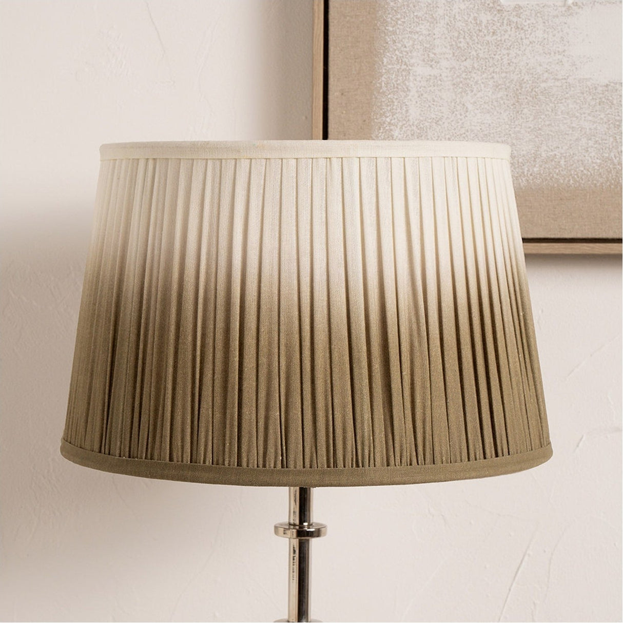 Scallop Taupe Ombre Soft Pleated Tapered Lampshade - 20cm