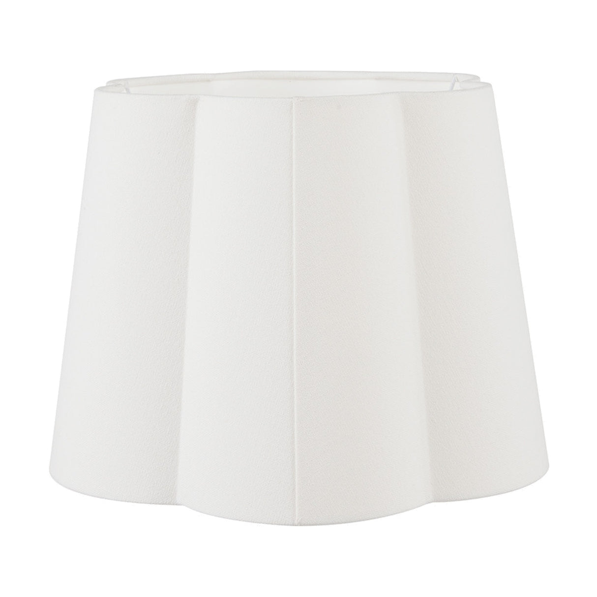 Posy White Handloom Scalloped Tapered Lampshade - 30cm