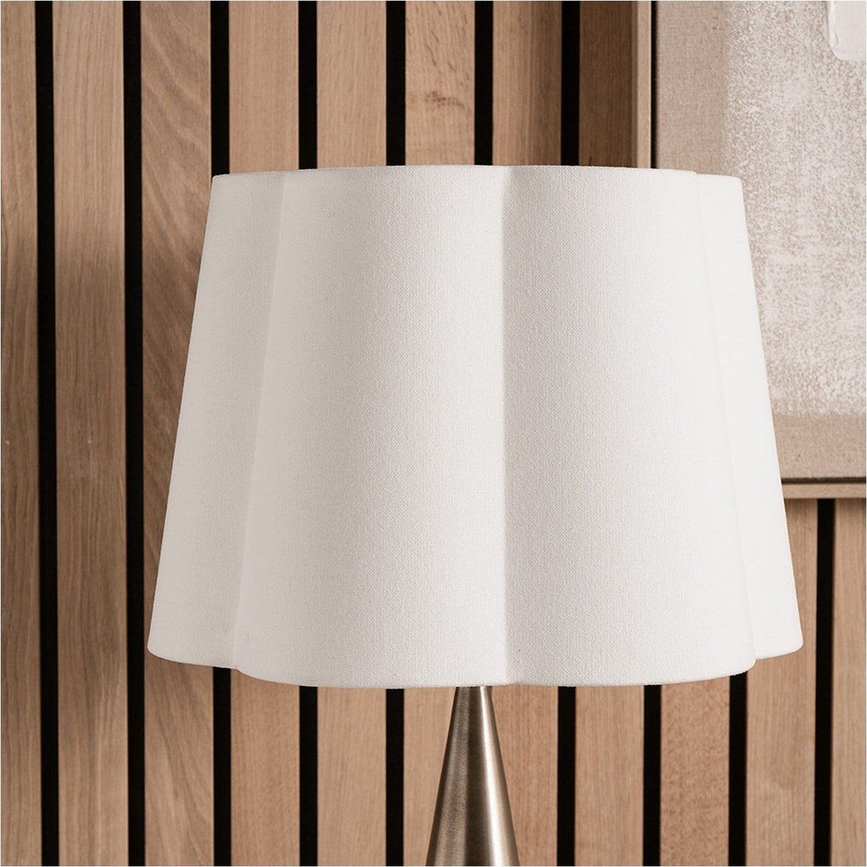 Posy White Handloom Scalloped Tapered Lampshade - 30cm