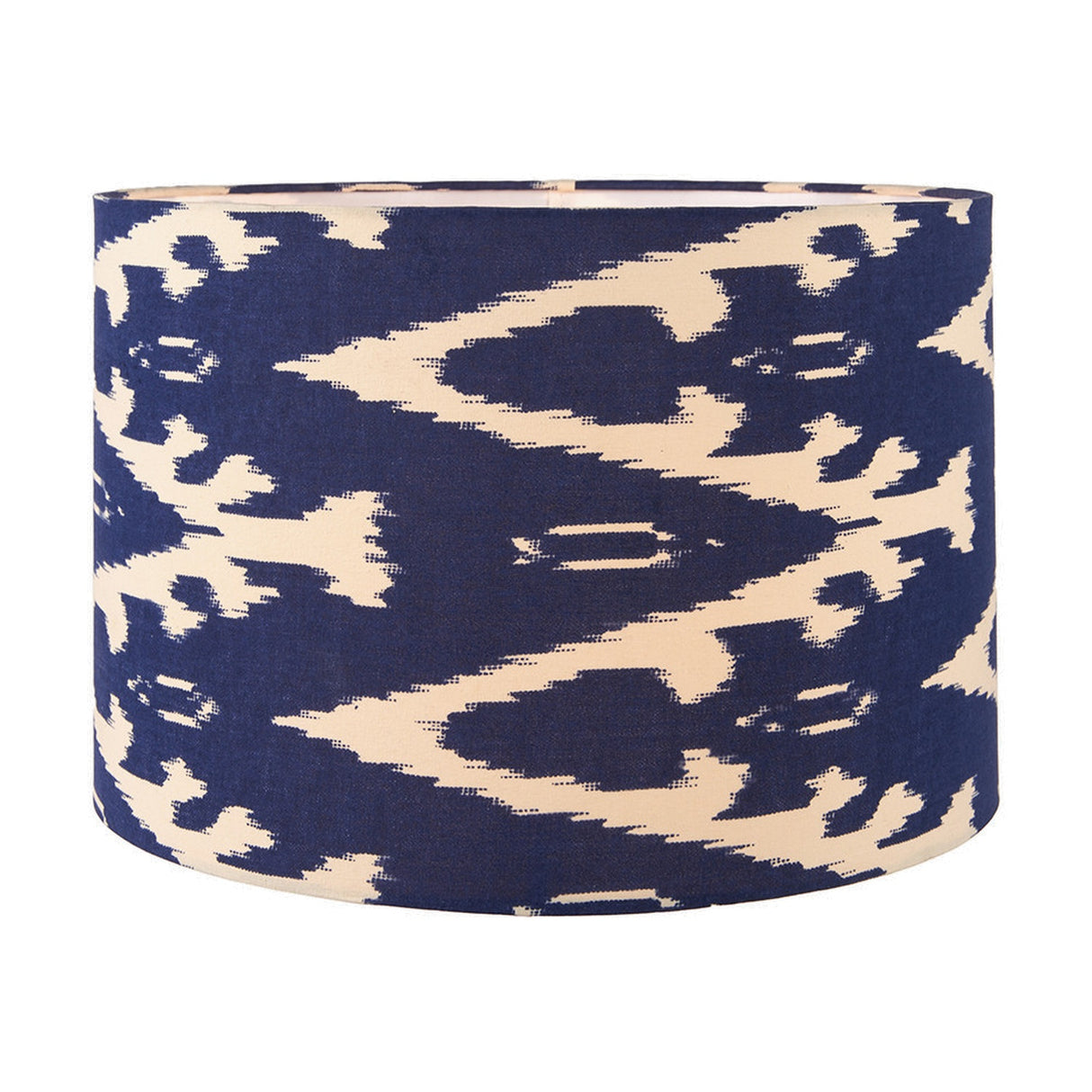 Lars Ocean Blue Ikat Cylinder Lampshade - 30cm