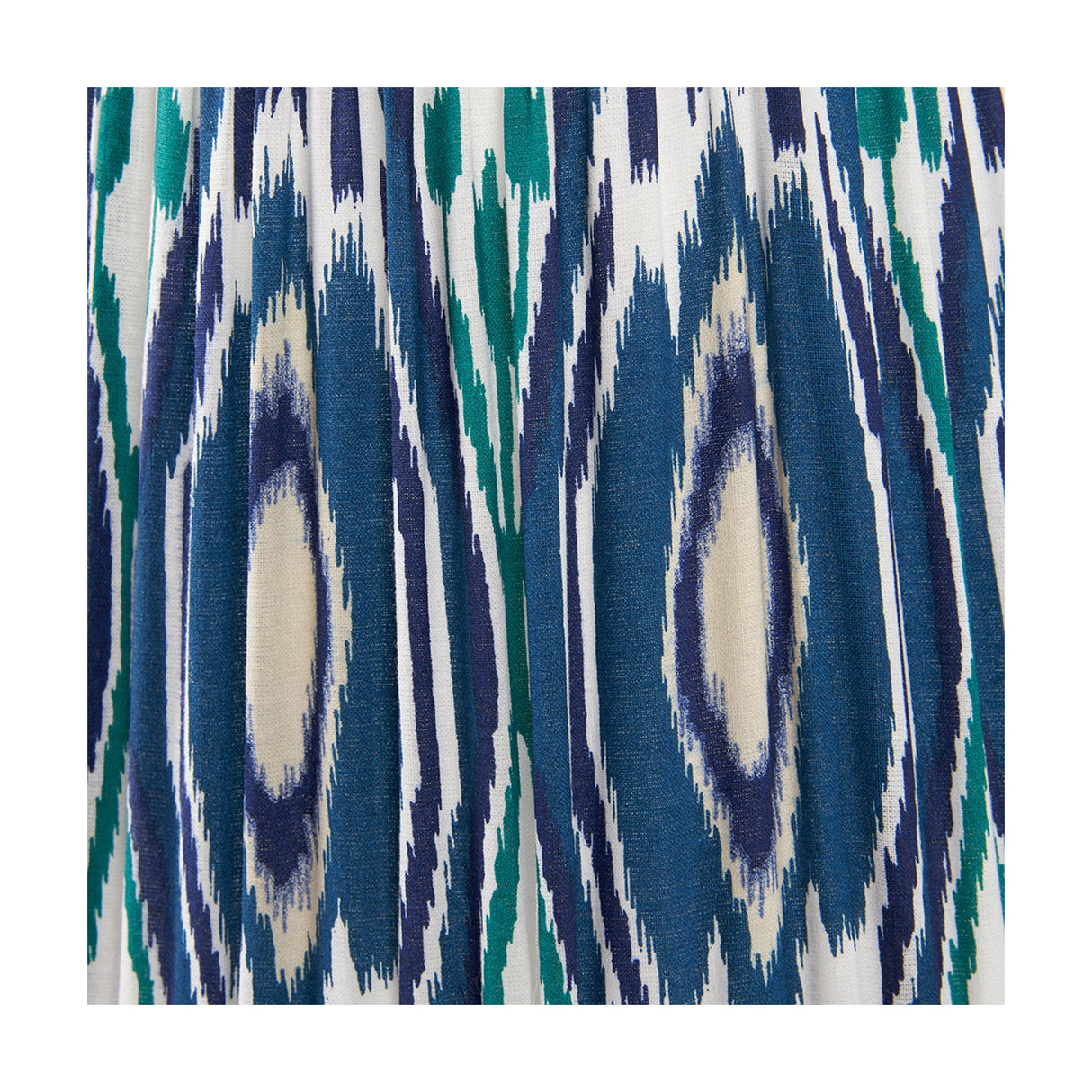 Izara Ocean Blue Ikat Pleated Tapered Lampshade - 35cm