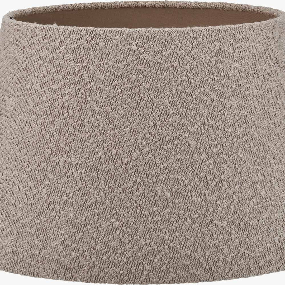 Martigues Taupe Boucle Tapered Lampshade, 45cm, in a textured fabric with a tapered cylindrical shape, shown against a plain white background.