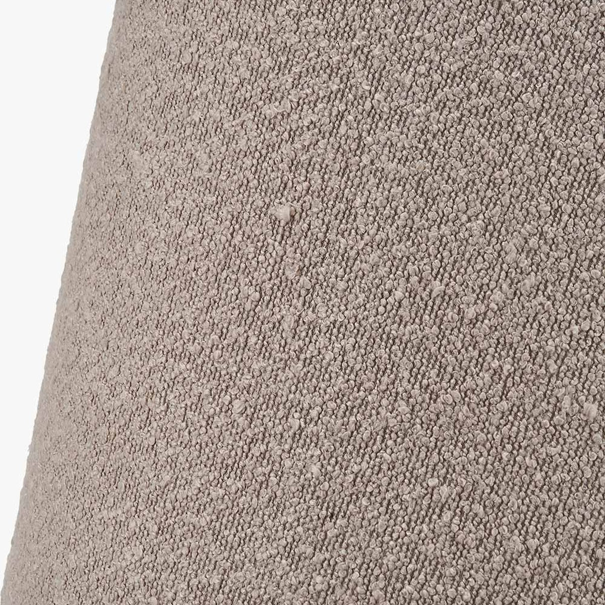 Close-up of the Martigues Taupe Boucle Tapered Lampshade, 45cm, showing textured fabric in a taupe tone against a plain light background.