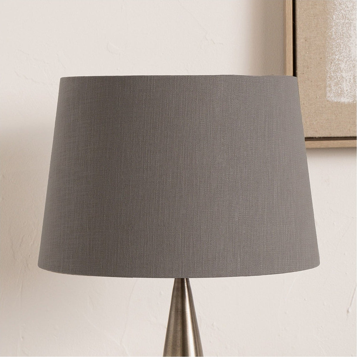 Lys Steel Grey Self Lined Linen Tapered Lampshade - 35cm