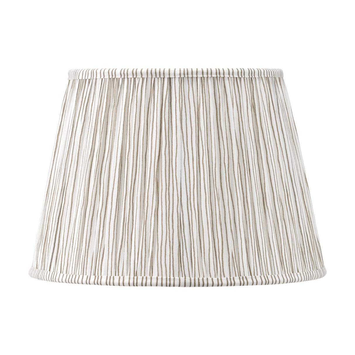Thiago Natural Stripe Pleated Tapered Lampshade - 40cm