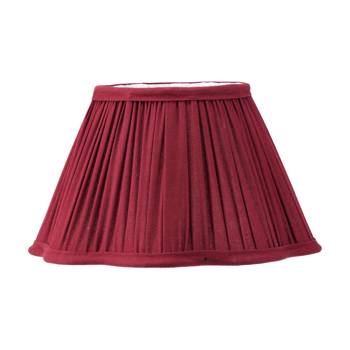 Malia Mulberry Red Pleated Scalloped Tapered Lamp Shade - 25cm