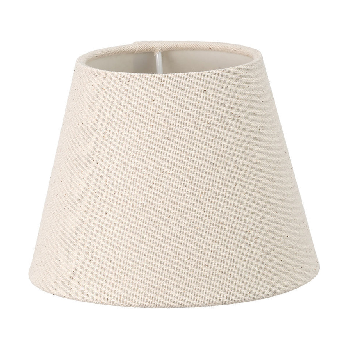 Seychelles Cream Slubby Cotton Empire Lampshade, 16cm, tapered fabric shade in cream with visible fitting, shown on a plain white background.