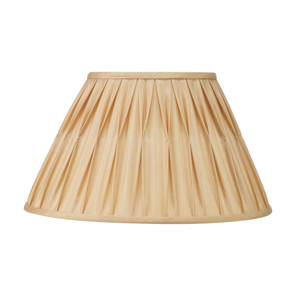 Garbo Gold Silk Mix Pinch Pleated Tapered Lampshade - 30cm