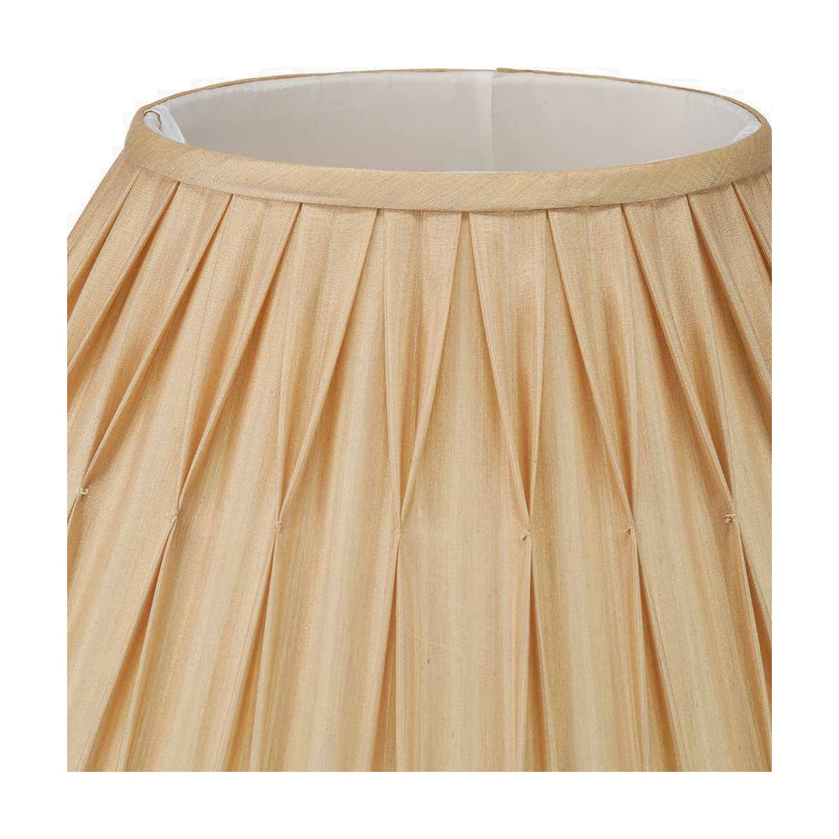 Garbo Gold Silk Mix Pinch Pleated Tapered Lampshade - 30cm
