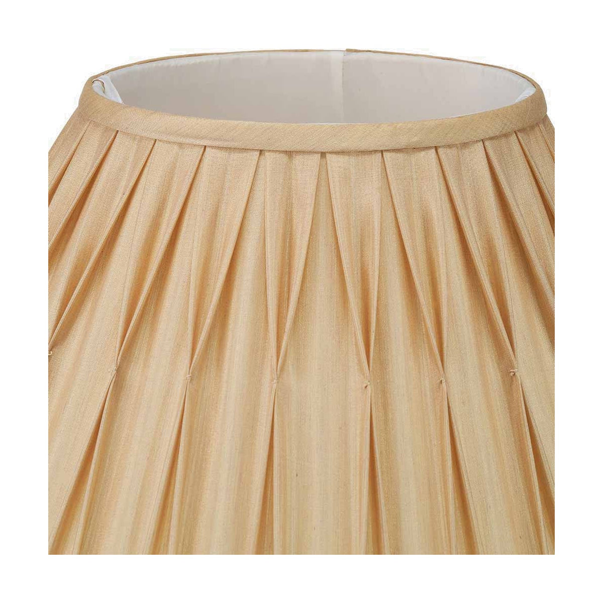 Garbo Gold Silk Mix Pinch Pleated Tapered Lampshade - 40cm