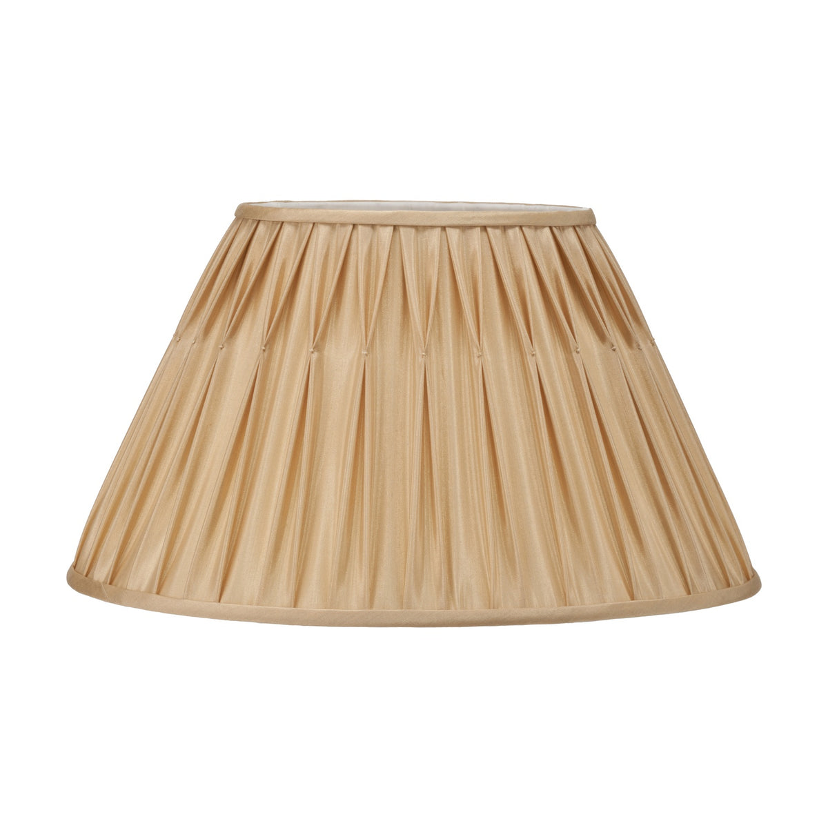Garbo Gold Silk Mix Pinch Pleated Tapered Lampshade - 45cm