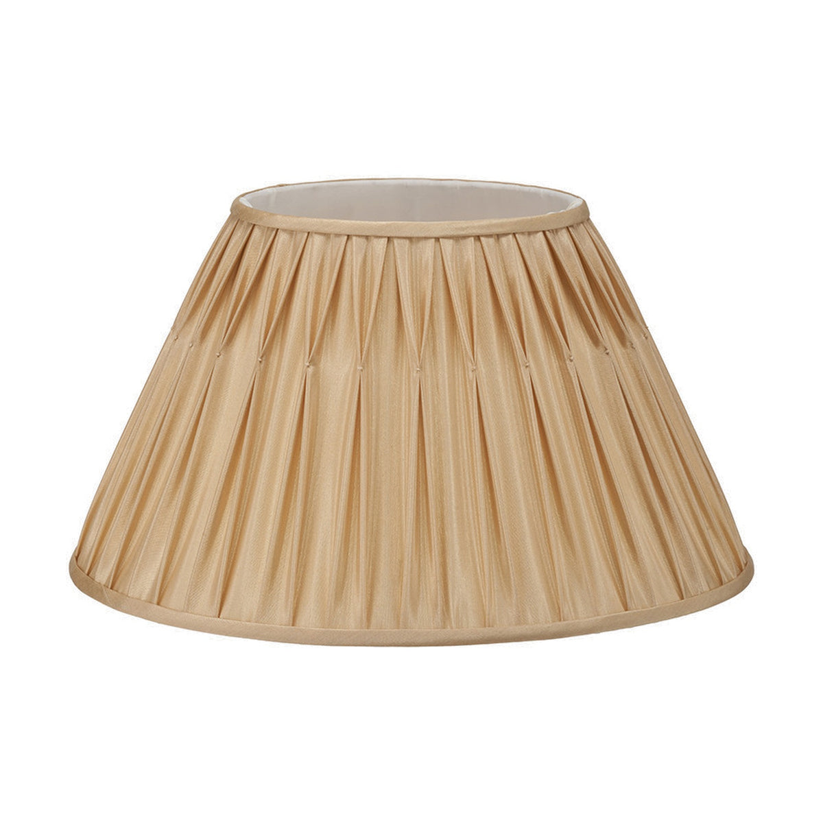 Garbo Gold Silk Mix Pinch Pleated Tapered Lampshade - 45cm
