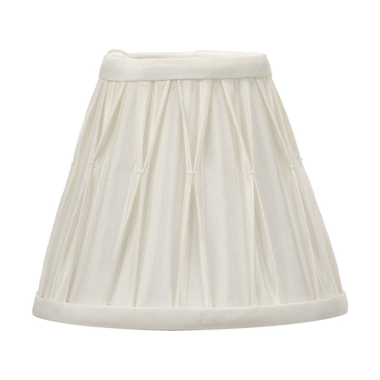 Garbo Cream Silk Mix Pinch Pleated Tapered Candle Clip Lampshade