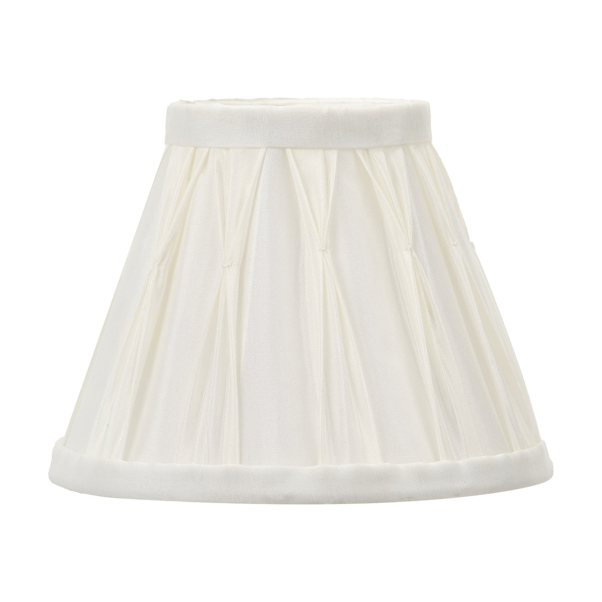 Garbo Cream Silk Mix Pinch Pleated Tapered Lampshade - 20cm