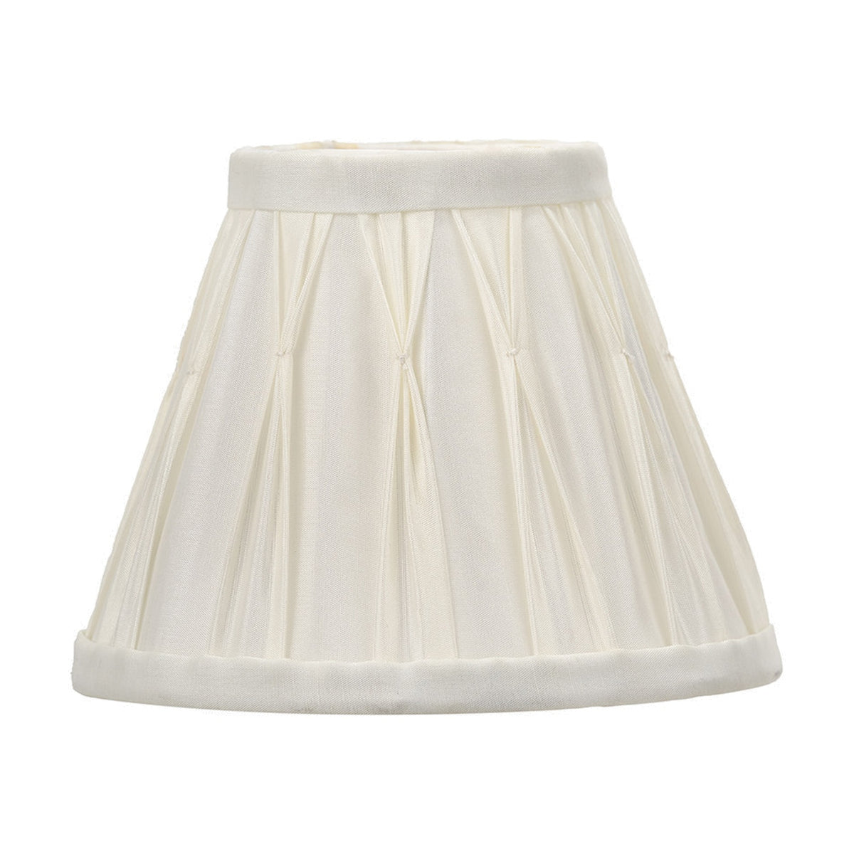 Garbo Cream Silk Mix Pinch Pleated Tapered Lampshade - 20cm