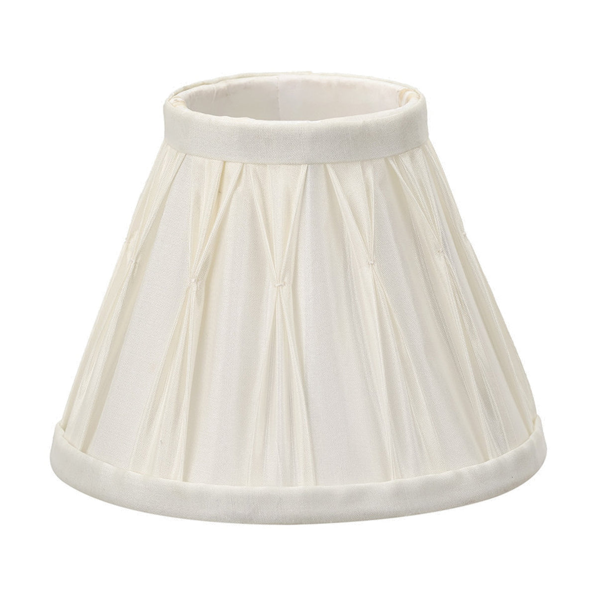 Garbo Cream Silk Mix Pinch Pleated Tapered Lampshade - 20cm