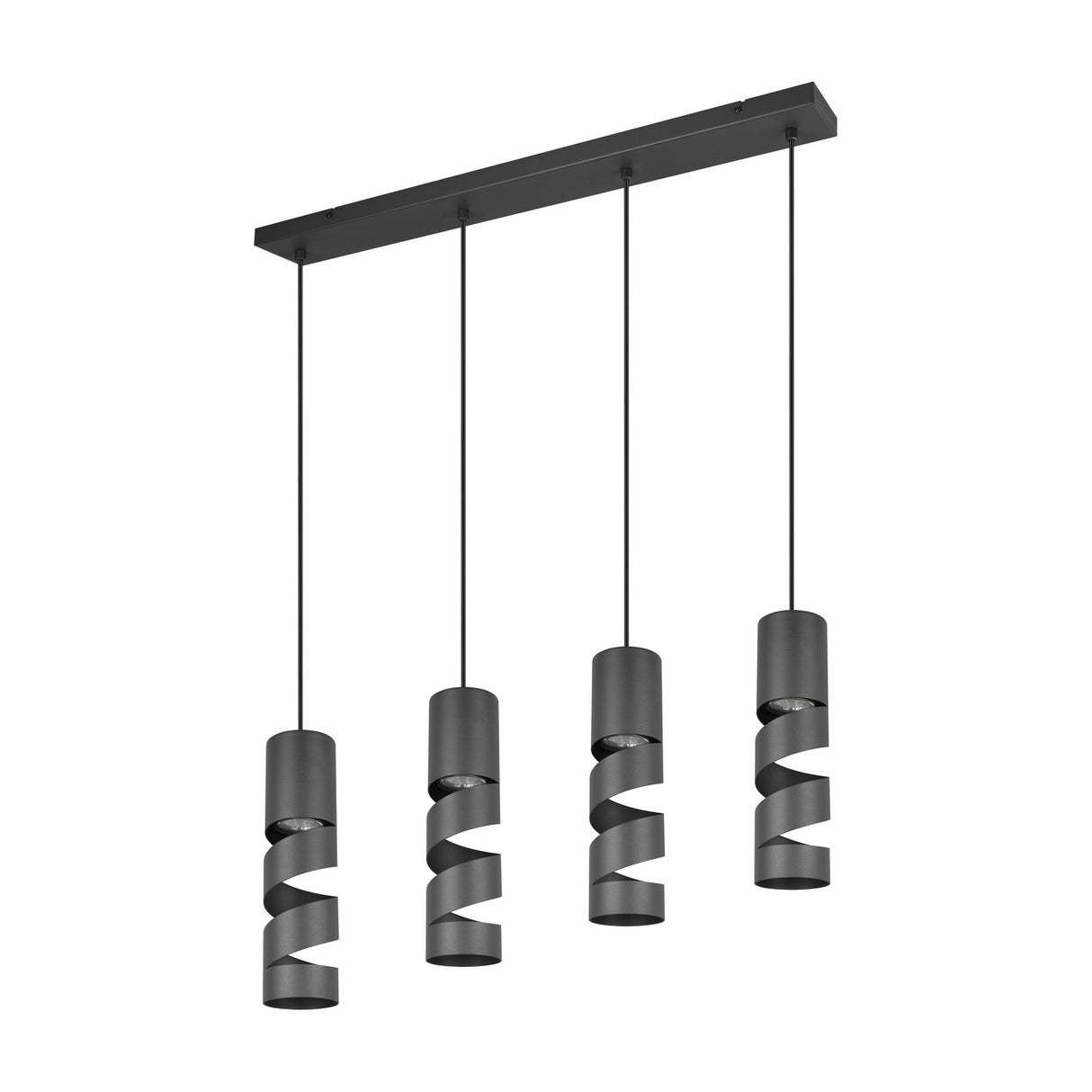 Stream 4 Light Linear Chandelier – Matt Black