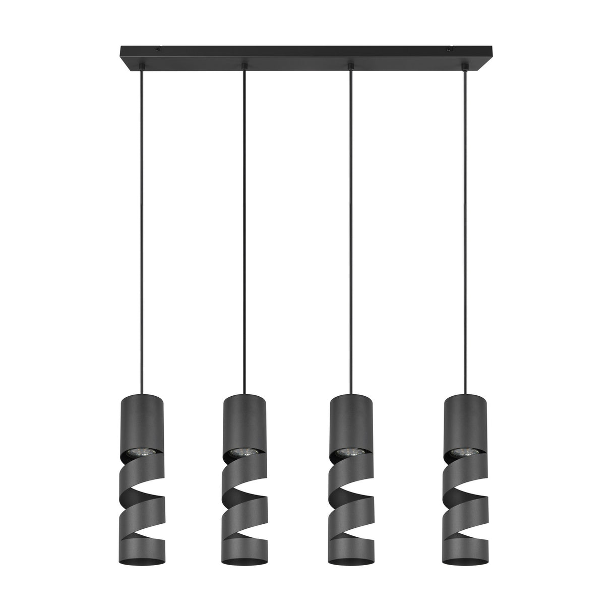Stream 4 Light Linear Chandelier – Matt Black