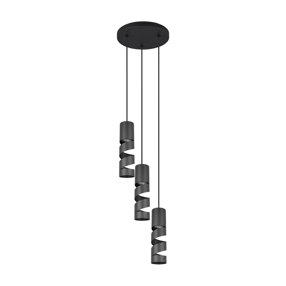 Stream 3 Light Spiral Chandelier – Matt Black