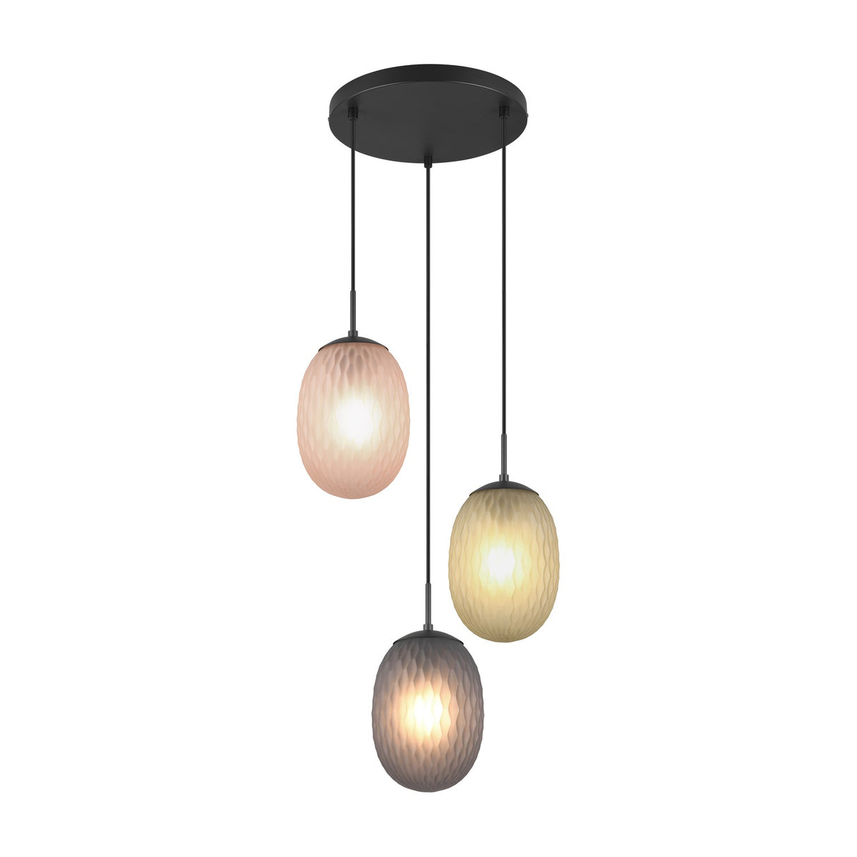 Facette 3 Light Globe Chandelier – Matt Black