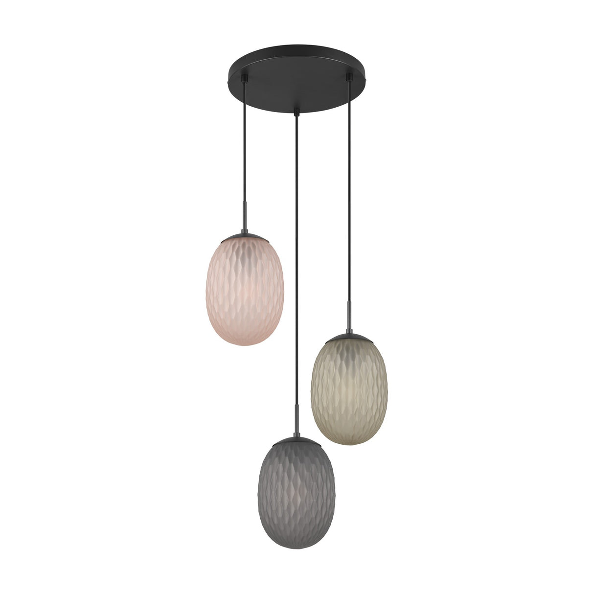 Facette 3 Light Globe Chandelier – Matt Black