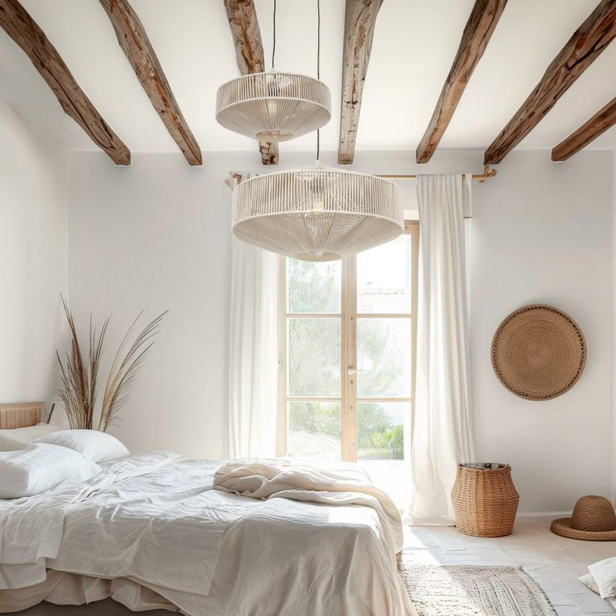 Svea Rattan 61cm Pendant – Cream