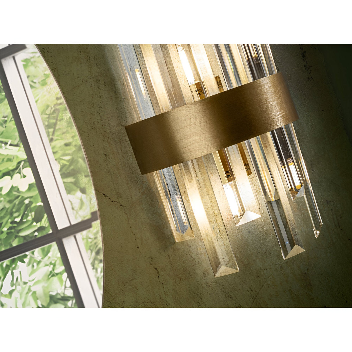 Grace 2 Light Glass Wall Light - Brushed Gold/Transparent