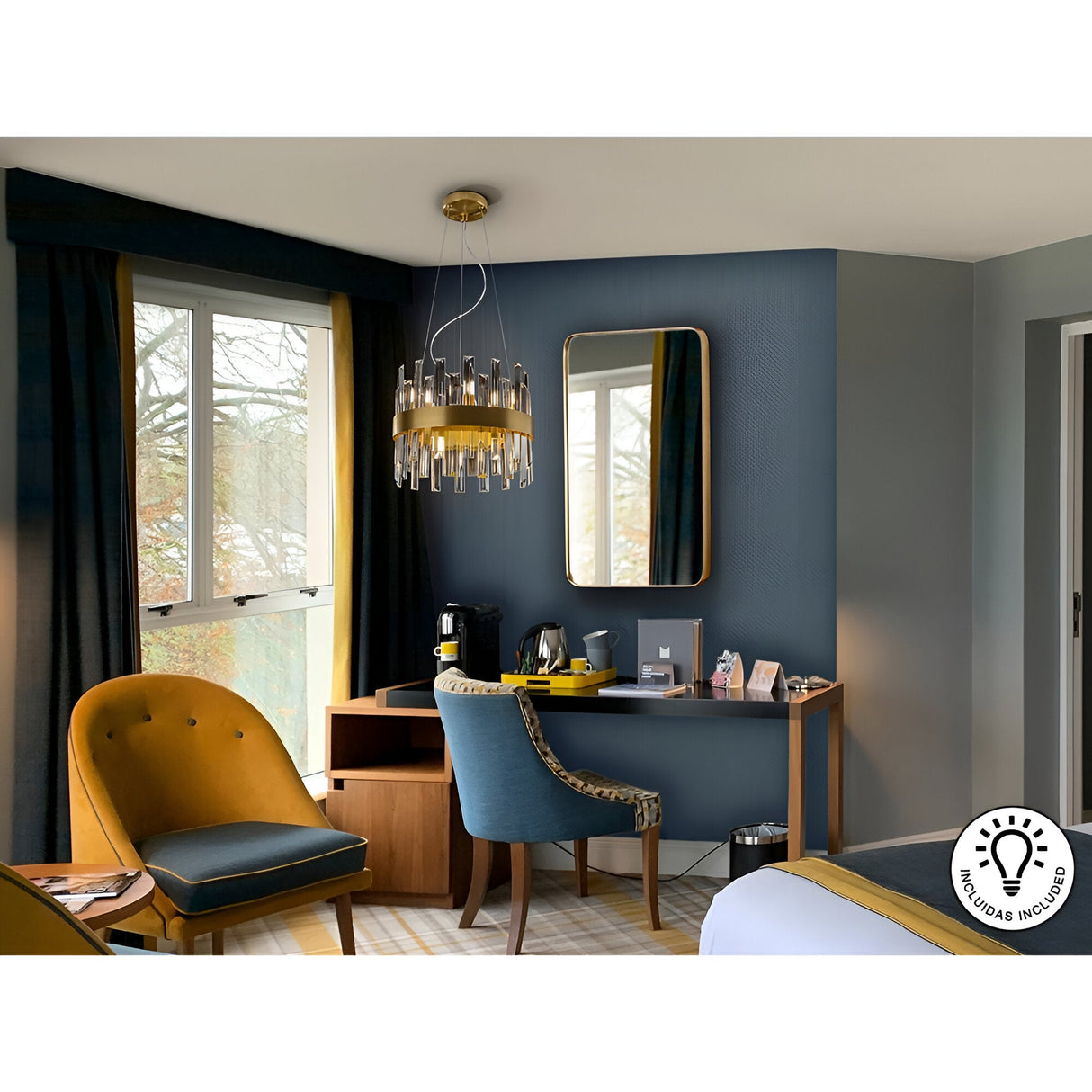 Grace 10 Light Glass Chandelier - Brushed Gold