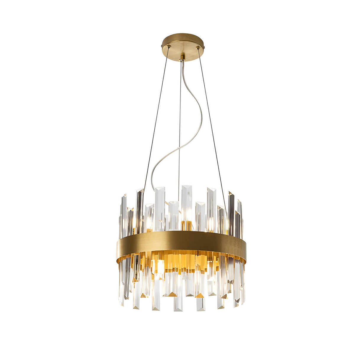Grace 10 Light Glass Chandelier - Brushed Gold