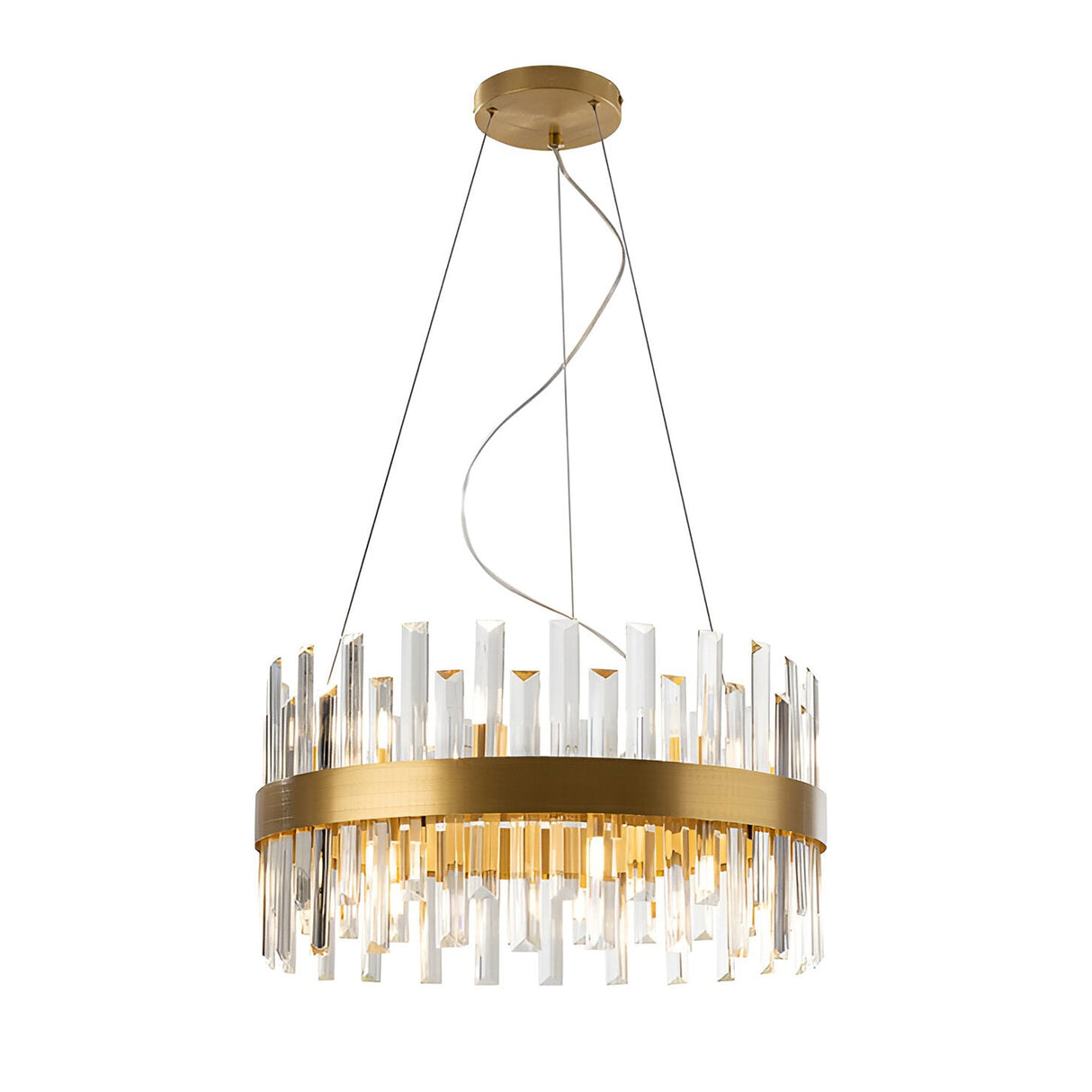Grace 14 Light Glass Chandelier - Brushed Gold