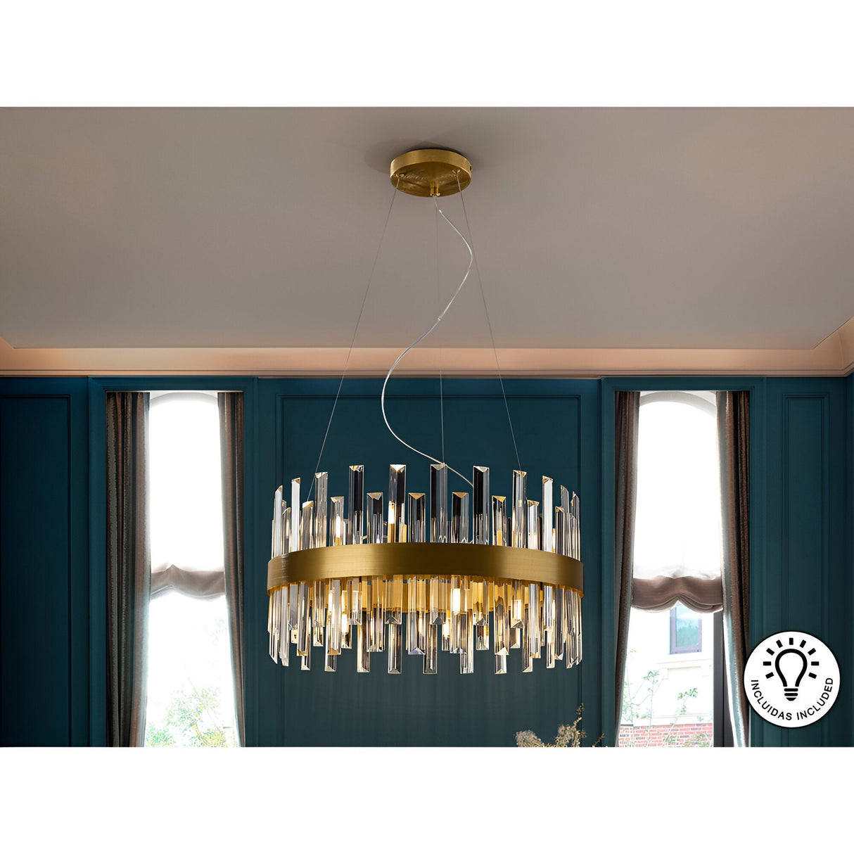 Grace 14 Light Glass Chandelier - Brushed Gold