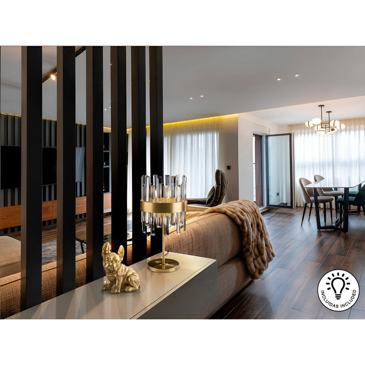 Grace Crystal Table Lamp - Gold