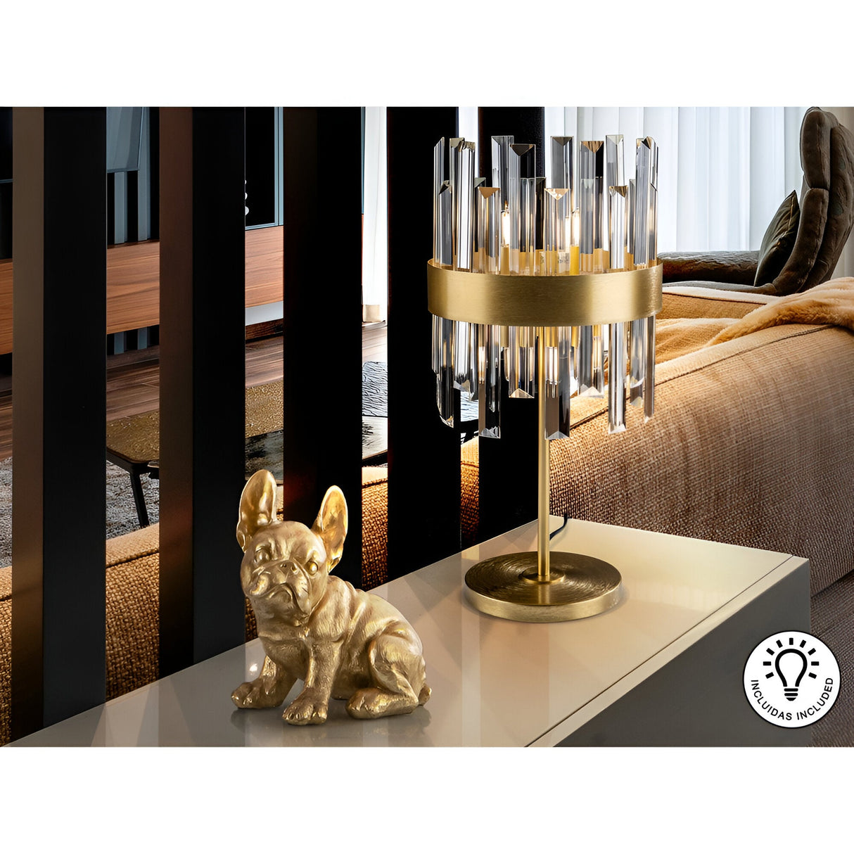 Grace Crystal Table Lamp - Gold