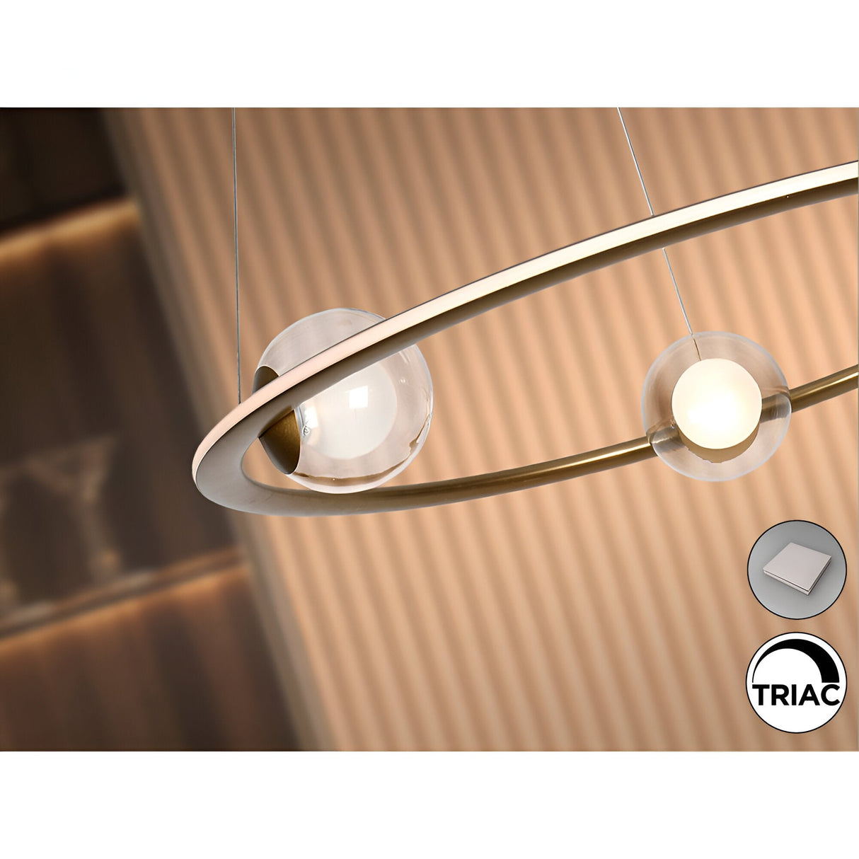 Tirsa Dimmable LED Circular Suspension Light 40W 3000K - Bronze