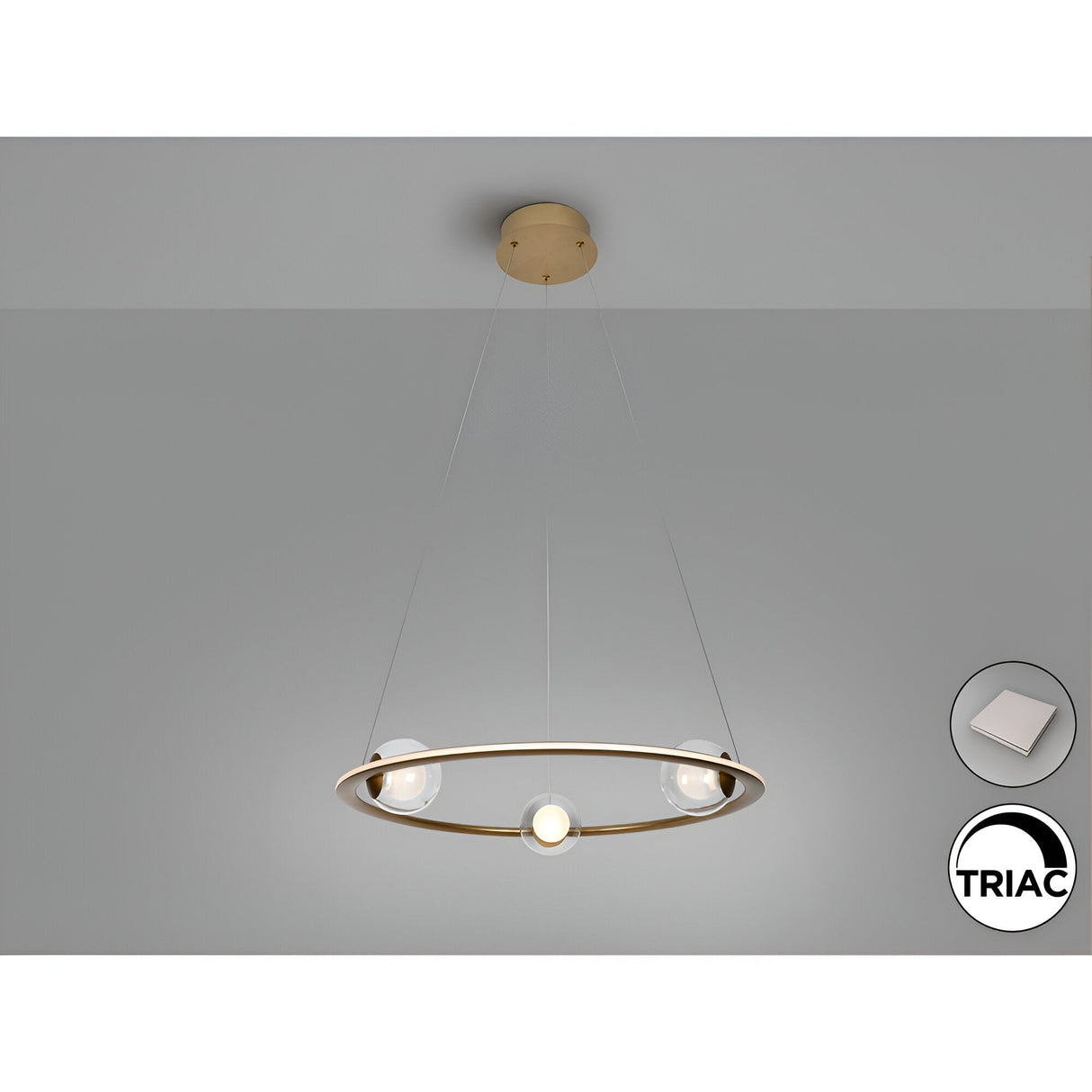 Tirsa Dimmable LED Circular Suspension Light 40W 3000K - Bronze