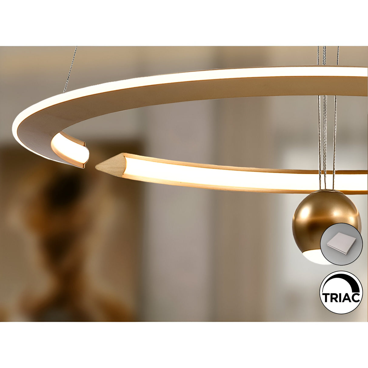 Orane Dimmable LED Circular Suspension Light 47W 3000K - Gold