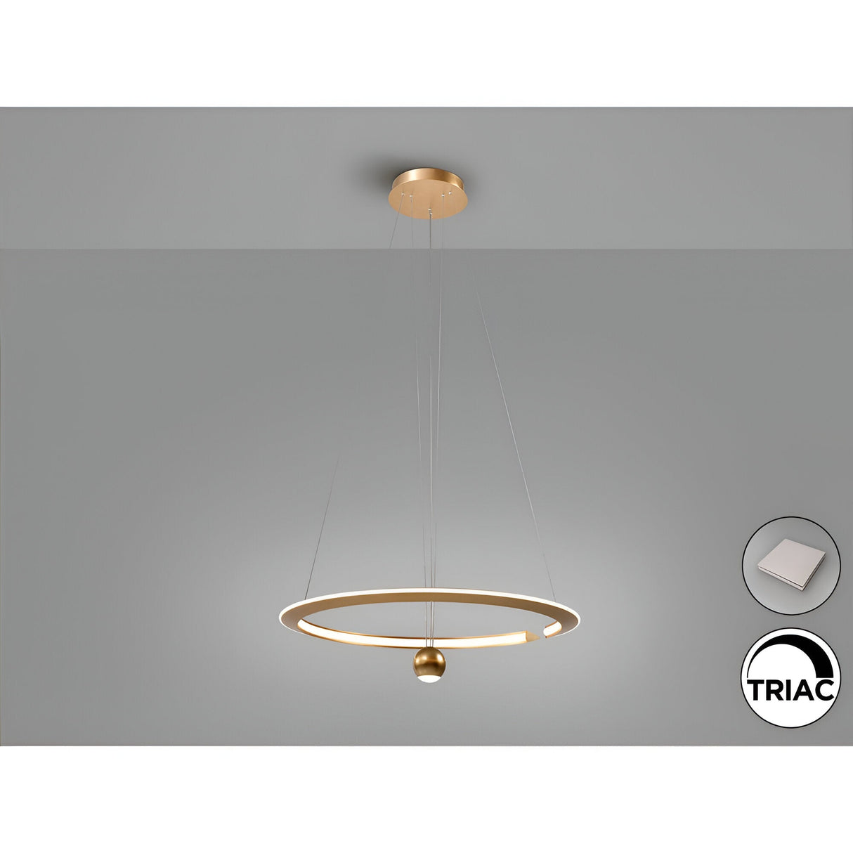 Orane Dimmable LED Circular Suspension Light 47W 3000K - Gold