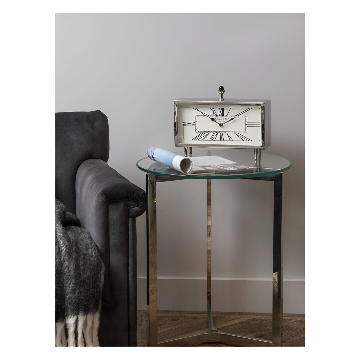 Nebolo Rectangular Table Clock - Silver