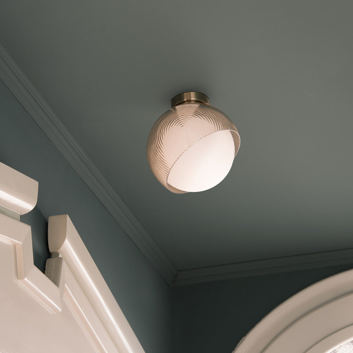 Bloom Semi Flush Ceiling Light 300mm - Brass in situ