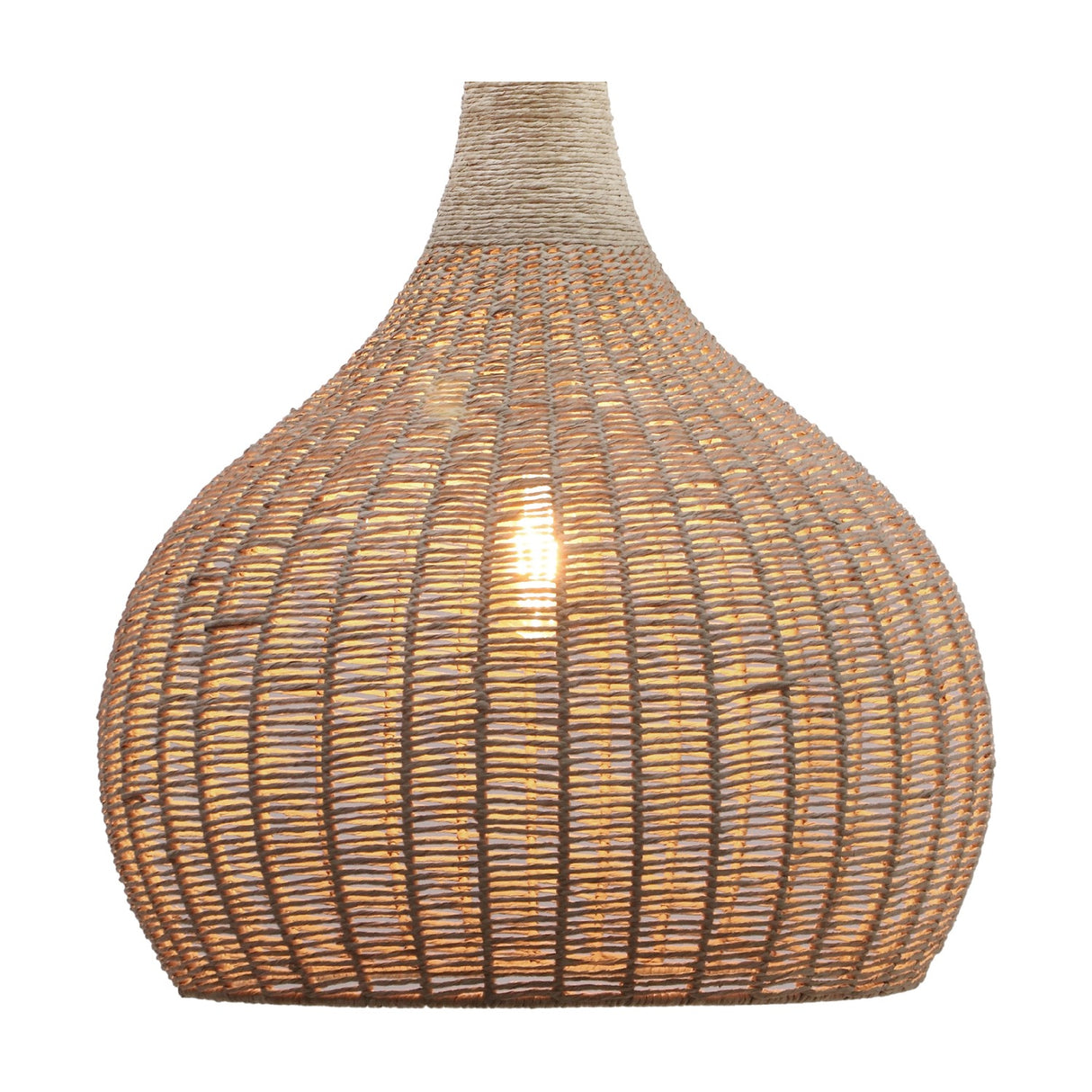 Janne Rattan Dome Pendant – Matt Black