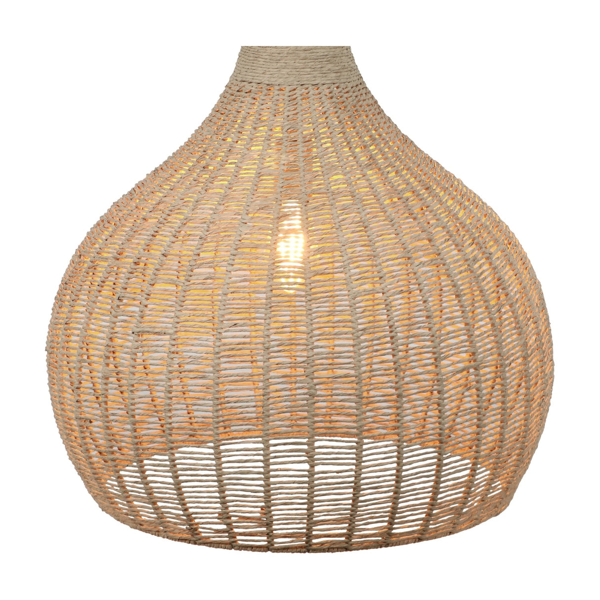 Janne Rattan Dome Pendant – Matt Black