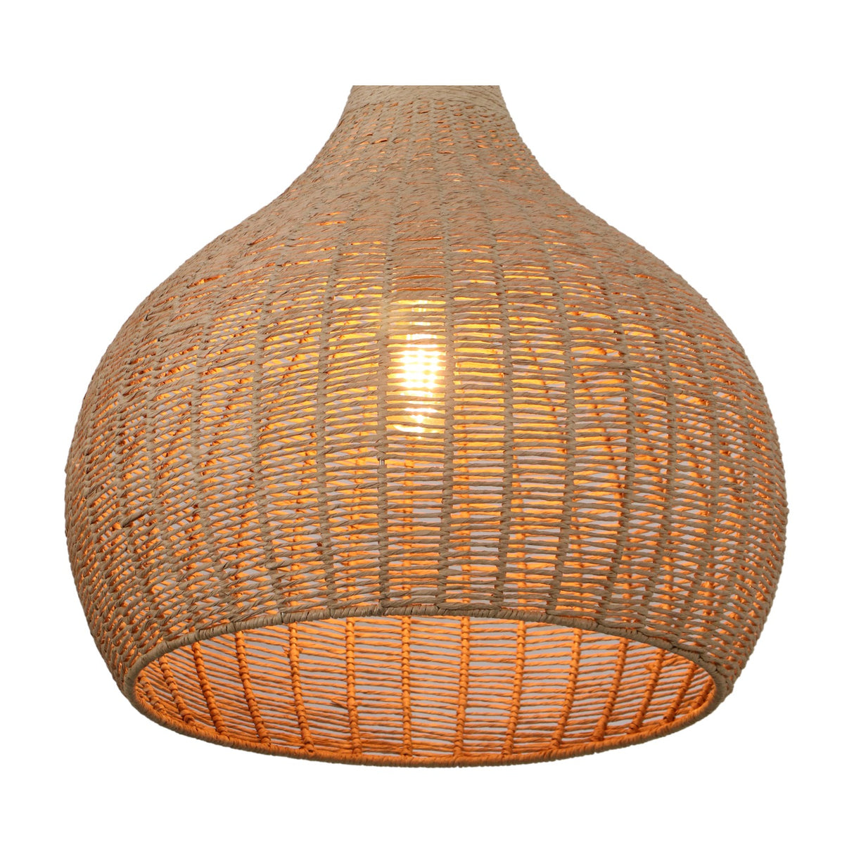 Janne Rattan Dome Pendant – Matt Black