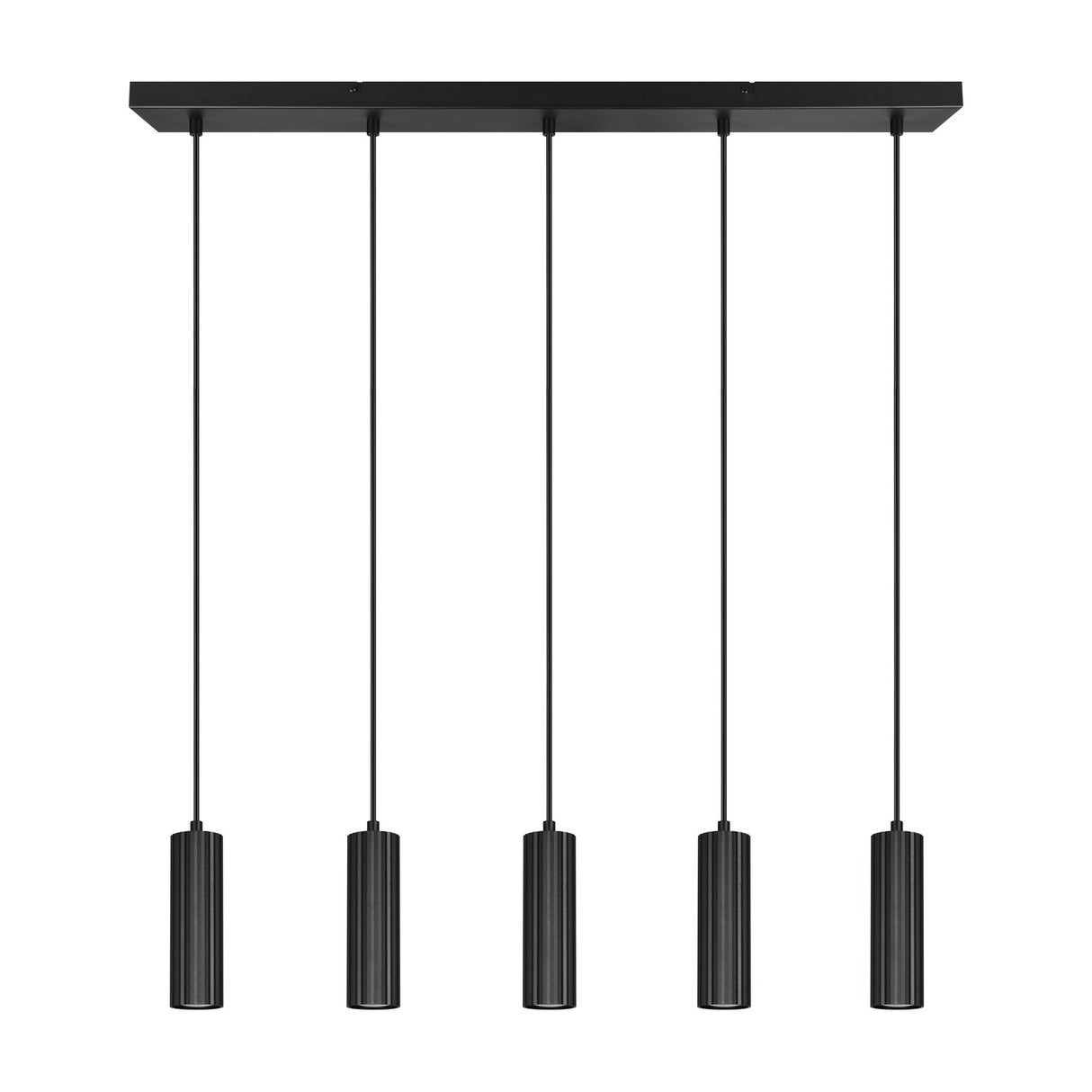 Soka 5 Light Linear Chandelier – Matt Black