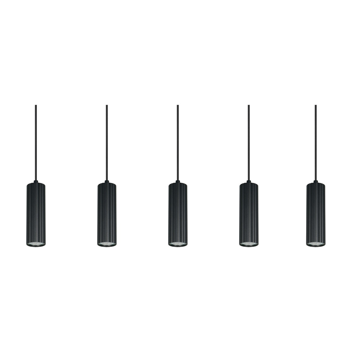 Soka 5 Light Linear Chandelier – Matt Black