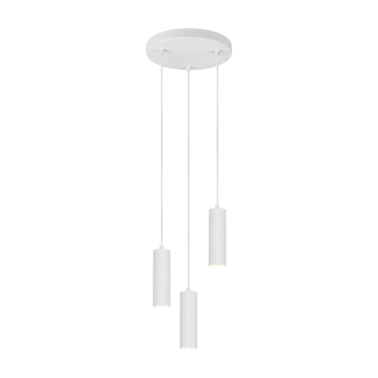Soka 3 Light Tube Chandelier – Matt White