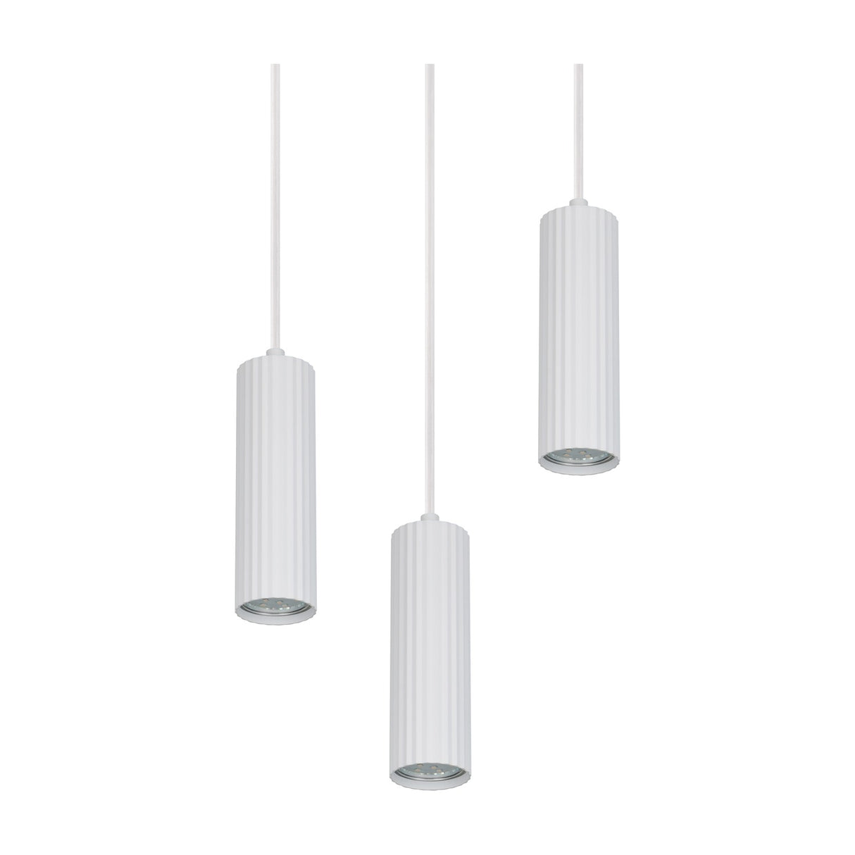Soka 3 Light Tube Chandelier – Matt White