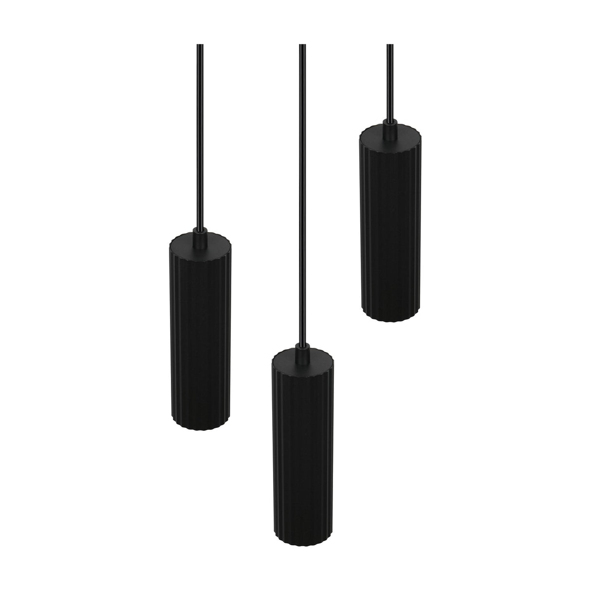Soka 3 Light Tube Chandelier – Matt Black
