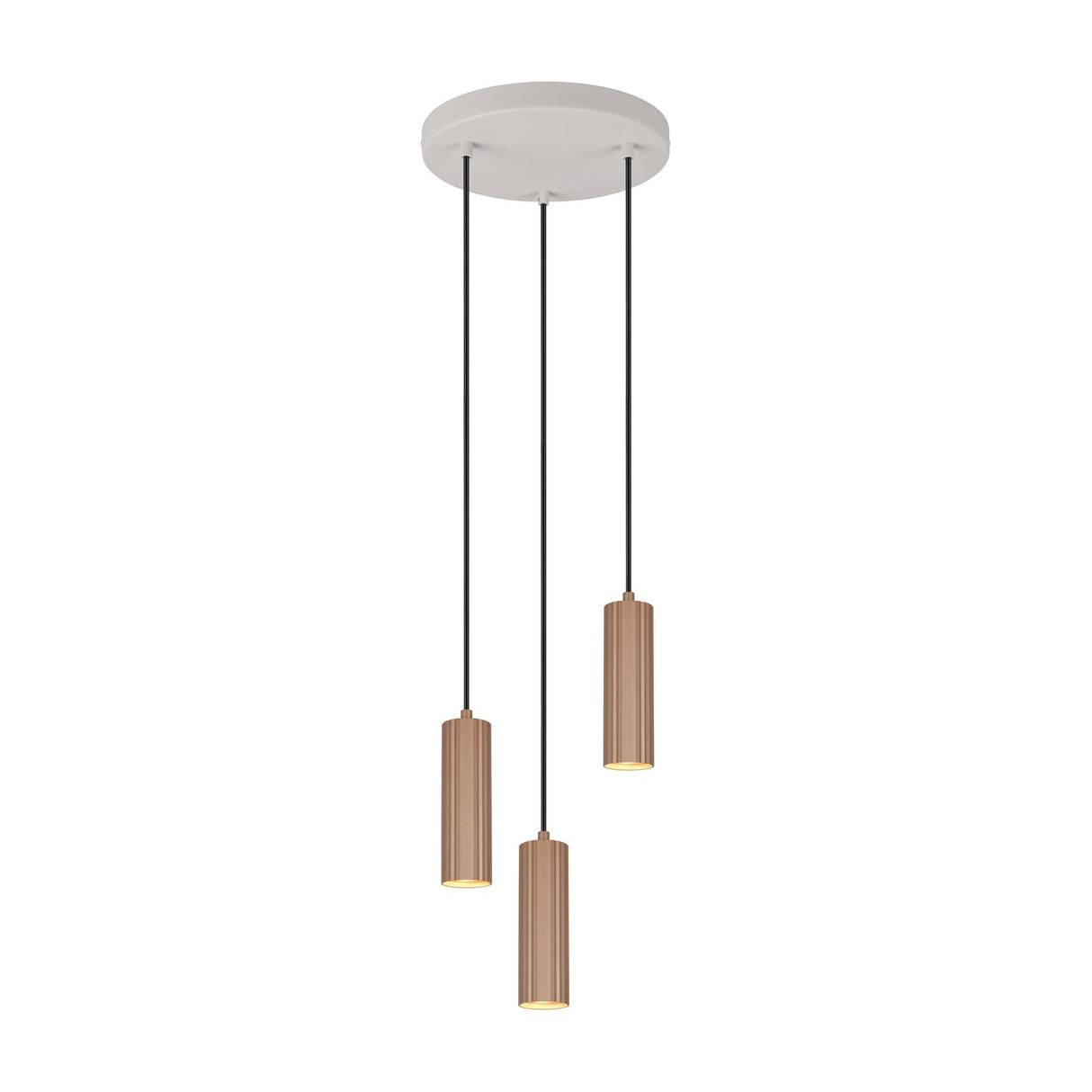 Soka 3 Light Tube Chandelier – Coffee