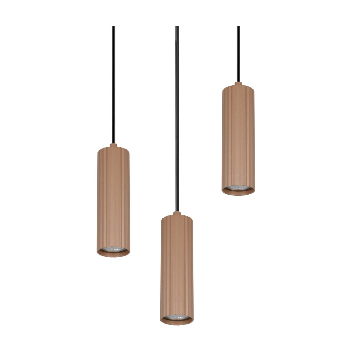 Soka 3 Light Tube Chandelier – Coffee