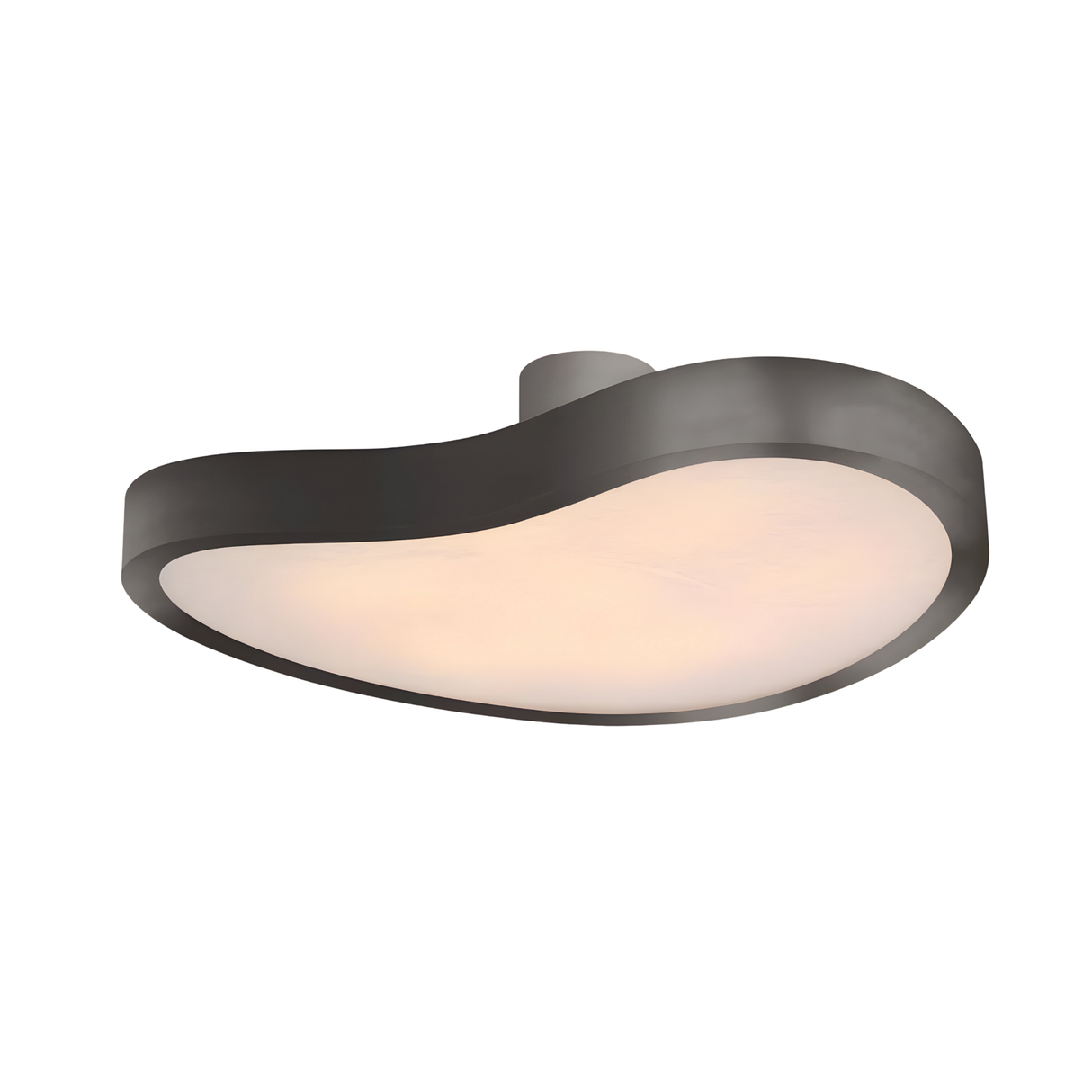 Marea Alabaster LED Semi-Flush Ceiling Light – Matte Black